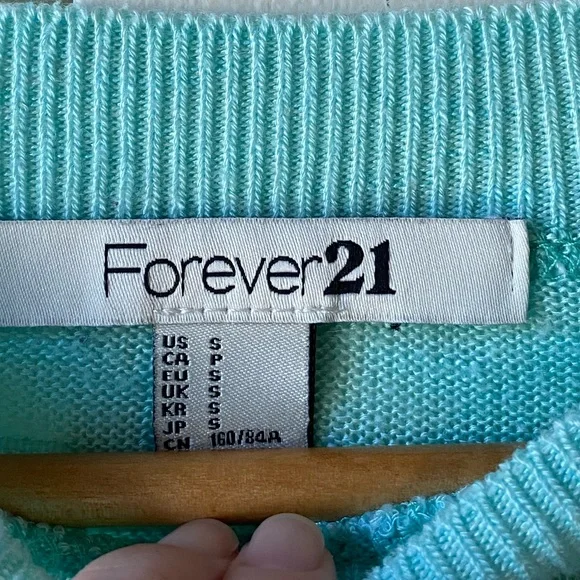 Forever 21 Color Block Sweater Blue Black Small - Picture 4 of 6